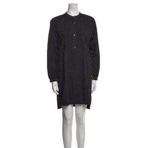 New $450 RRL Ralph Lauren Long Dress! 3 Medium Black Pleated Bib Henley Style